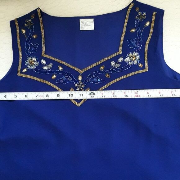 Roaman's Womens 3pc Indigo/Multi Beaded Pant Set - Picture 10 of 10